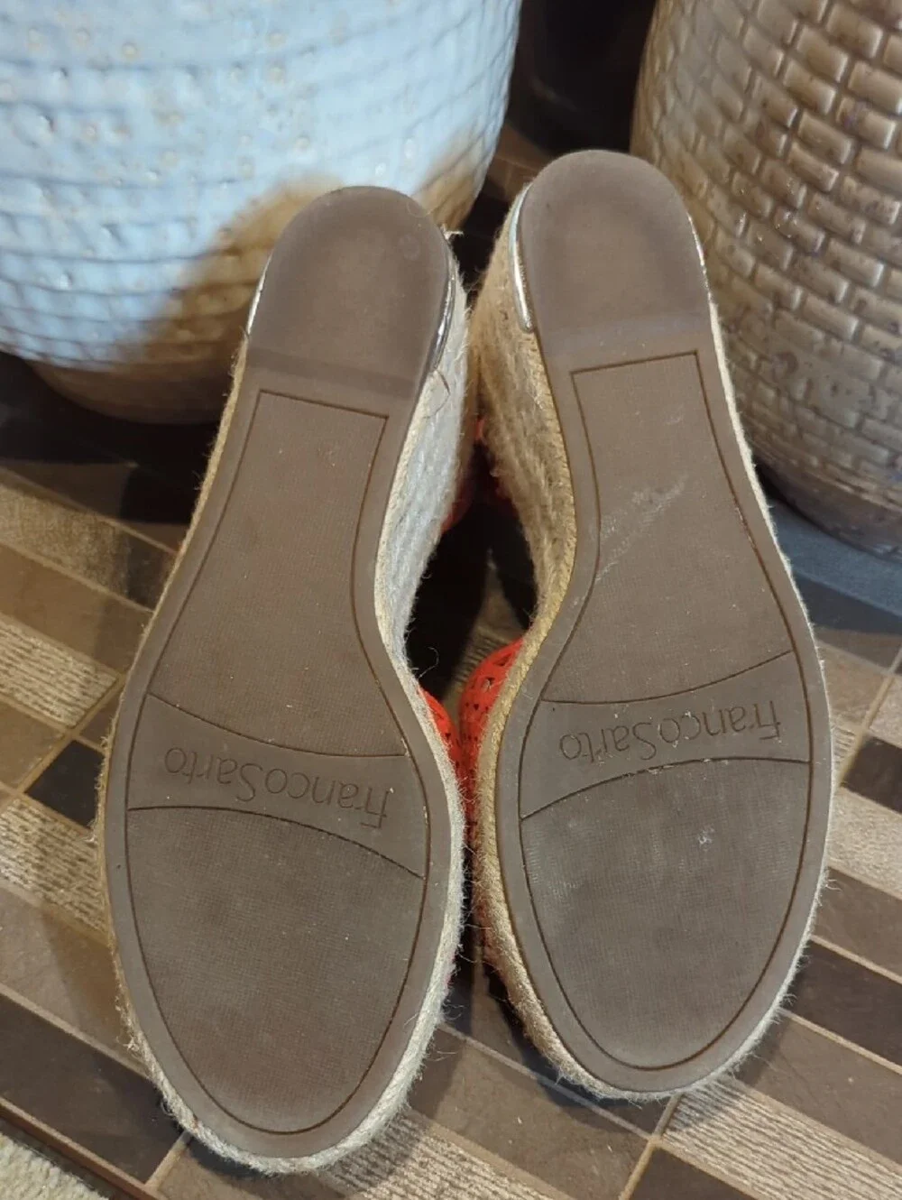 Women’s Orange-Red Ankle-Strap Espadrille Sandals